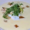 Broccolirahmsuppe, Broccolischleimsuppe, Dill, Croutons